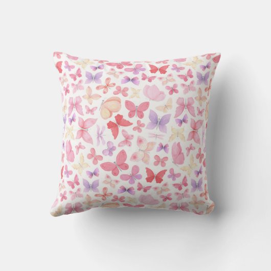 Coussin Papillons rose violet jaune (Verso)
