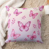 Coussin Papillons roses et motif de fleurs (Couverture)