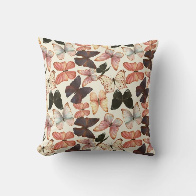 Coussin Papillons tropicaux : Motif imperméable. (Recto)