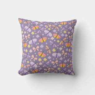 Coussin Papillons Violet Jeu d'oreiller