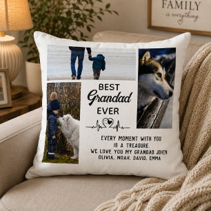 Coussin Papy 3 Collage de photos Papy Meilleur Papy Ever