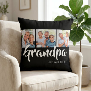 Coussin Papy a établi un script moderne noir 3 Photo