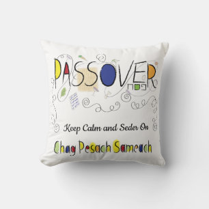 Coussin Pâque 16 x 16 Chag Sameach Jeu d'oreiller