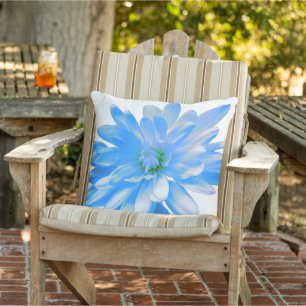 Coussin Pâquerette bleue, zinnia, tournesol