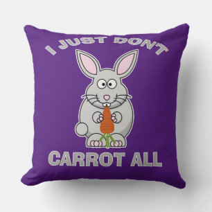 Coussin Pâques je ne carotte pas tous drôle de lapin de je
