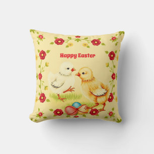 Coussin Pâques Vintage Collection de vacances de poulet