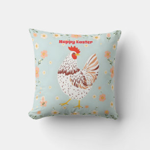 Coussin Pâques Vintage Vacances au poulet