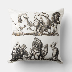 Coussin Parade d'animaux de livre d'images vintage : Art m