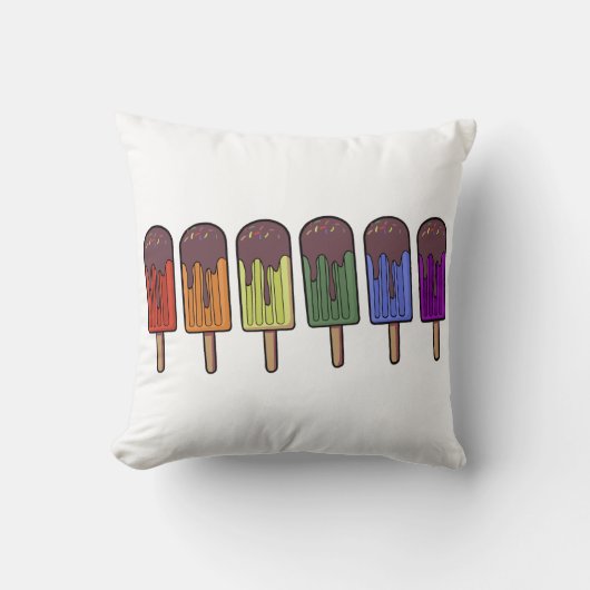 Coussin Parade de sucettes glacées arc-en-ciel (Recto)