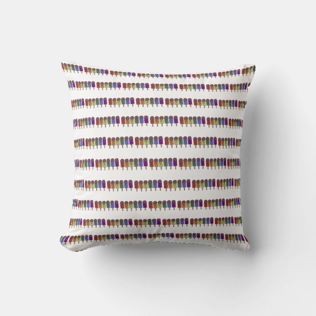 Coussin Parade de sucettes glacées arc-en-ciel (Recto)