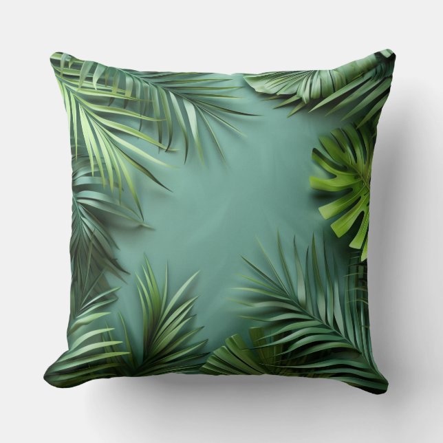 Coussin Paradis de feuille de palme botanique Imprimer (Recto)