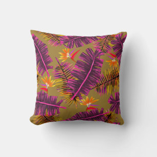 Coussin Paradis de palmier jaune orange