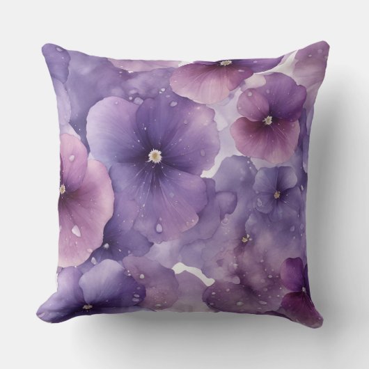 Coussin Paradis des Fleurs de Violets (Recto)