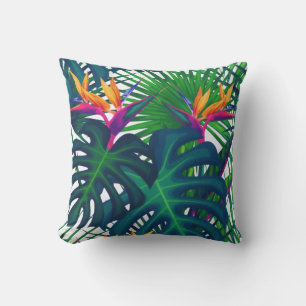 Coussin Paradis Feuille de la jungle tropicale