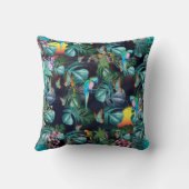 Coussin Paradis tropical de la flore au coucher du soleil (Verso)