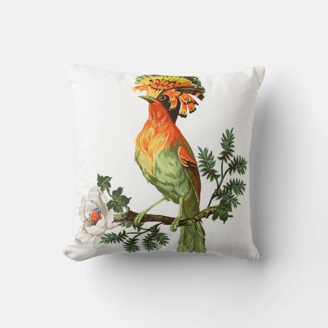 Coussin Paradise Birds : Exotic Floral Arrière - plan (Recto)