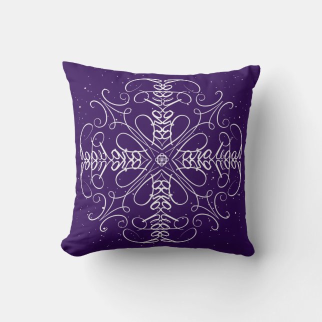 Coussin Paralégal - art de mot de flocon de neige de (Recto)