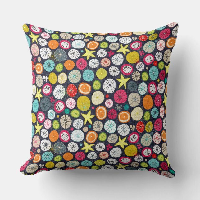 Coussin parapluies cobalt (Recto)