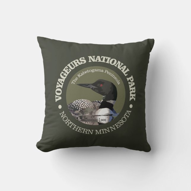 Coussin Parc national des Voyageurs (Loon) (Recto)
