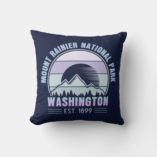 Coussin Parc national du Mont Rainier Washington USA Retro (Recto)