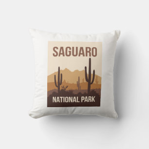 Coussin Parc national du Saguaro Art de voyage minimal