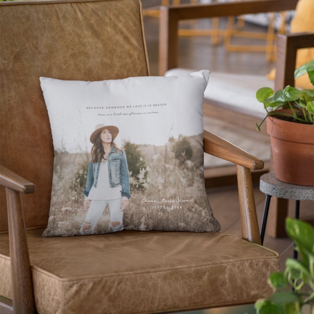 Coussin Parce que quelqu'un que nous aimons | Photo Mémori (Créateur téléchargé)
