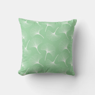 Coussin Parcelle de fleurs abstraites blanches et vert men