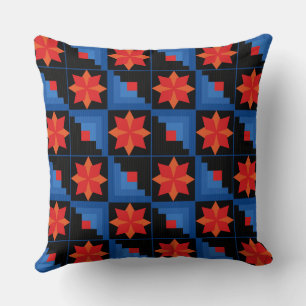 Coussin Parcelle multicolore avec motif géométrique
