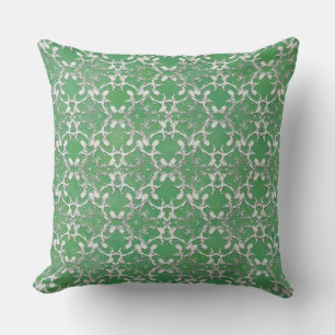 Coussin Parchemins de danse vert gris argenté
