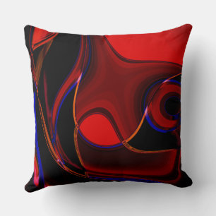 Coussin Parcourir les courbes et les taches rouges avec de