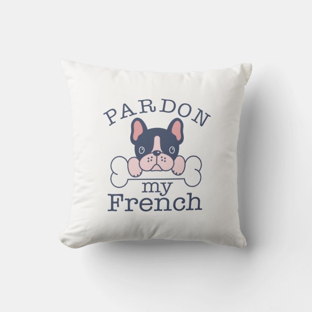 Coussin Pardon de mon français (Recto)