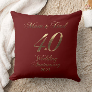 Coussin Parents du 40e anniversaire du Mariage de Ruby 202