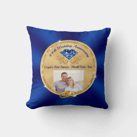 Coussin Parents et couples de l'anniversaire du saphir per (Recto)
