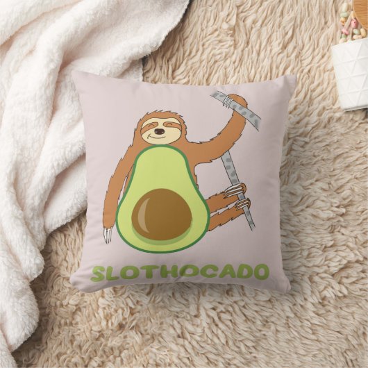 Coussin Paresseux drôle Avocat Slothocado (Couverture)