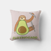 Coussin Paresseux drôle Avocat Slothocado (Recto)