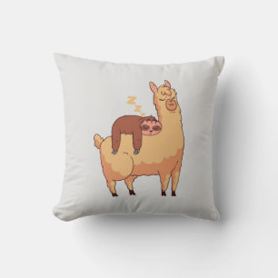 Coussin Paresseux endormi fait du stop sur un lama