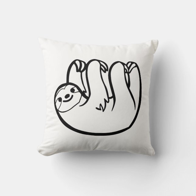 Coussin paresseux - Sloth drôle (Recto)