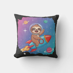 Coussin Paresseux spatial sur fusée – Vecteur de dessin an