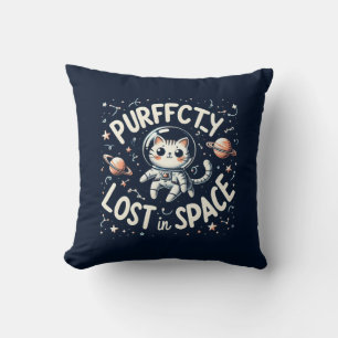 Coussin Parfaitement perdu dans l'espace : joli chat astro