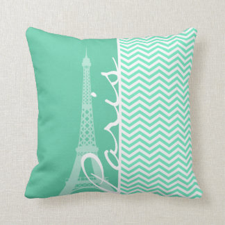 Coussin Paris ; Aquamarine Chevron