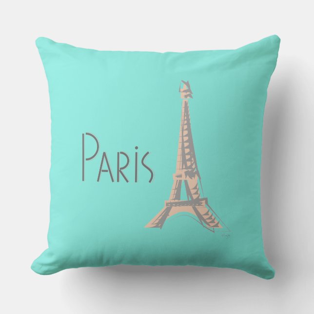 Coussin Paris avec la Tour Eiffel (Recto)