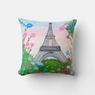 Coussin Paris azul y rosa