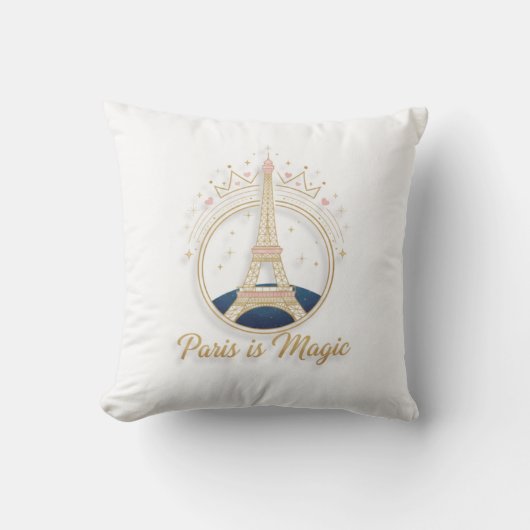 Coussin Paris - Elegant Eiffel Tower & Celestial Gold (Recto)