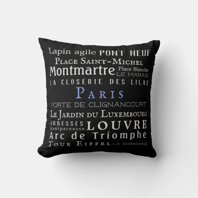 Coussin Paris et ses monuments (Recto)