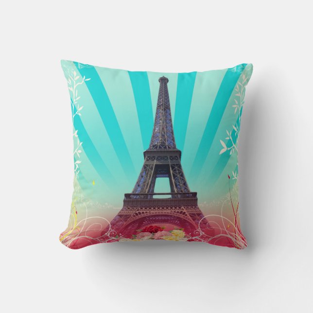 Coussin Paris floral (Recto)