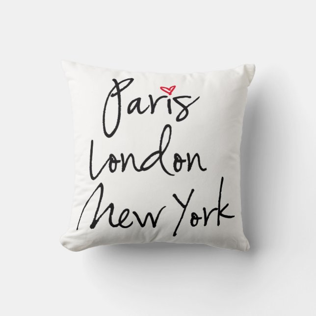 Coussin Paris, Londres, New York (Recto)