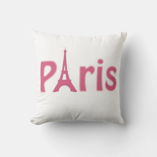 Coussin Paris rose (Recto)