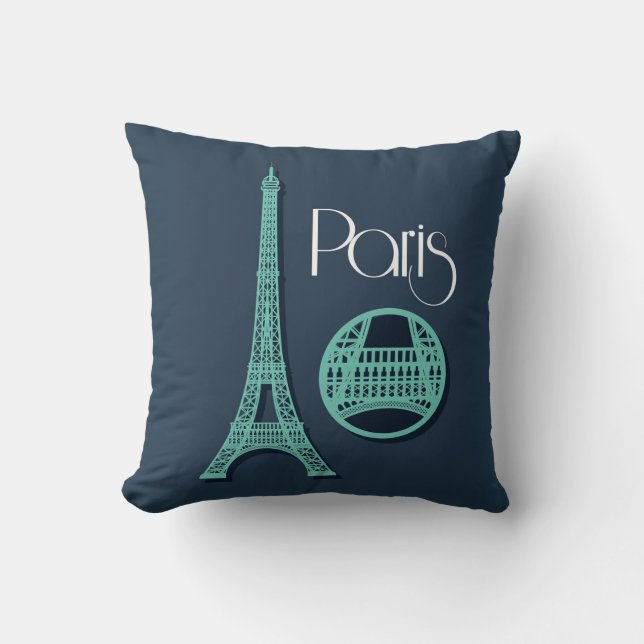 Coussin Paris Teal (Recto)