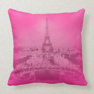 Coussin Paris vintage & tour Eiffel exposition rose Unique
