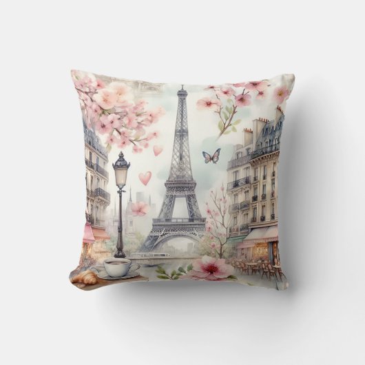 Coussin paris watercolor (Recto)